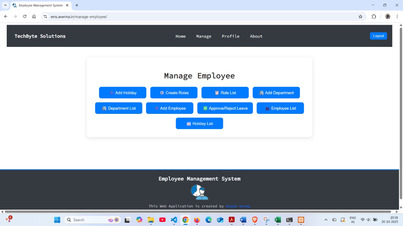 Employee Management System - BCA Final Year Project